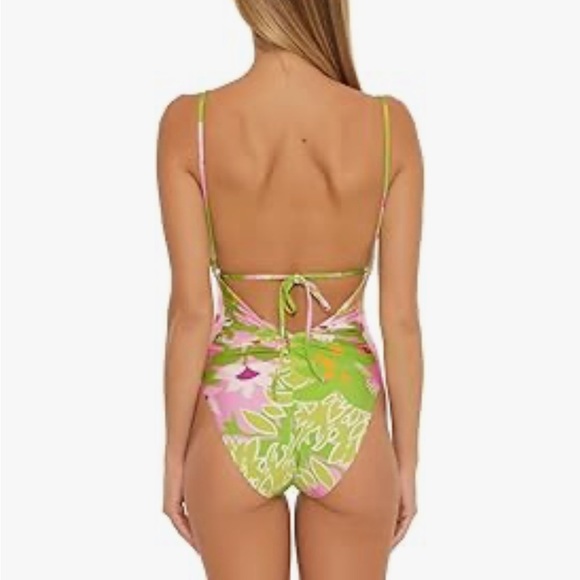 NWT TRINA TURK LA PALMA ONEPIECE SWIMSUIT Floral Halter One-Piece Swimsuit - Picture 2 of 6